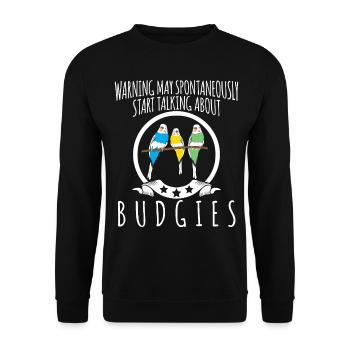 Budgerigar blague avec budgerigar - Sweat-shirt Unisexe - noir - Devant - Alina (178cm) & Michal (187cm)