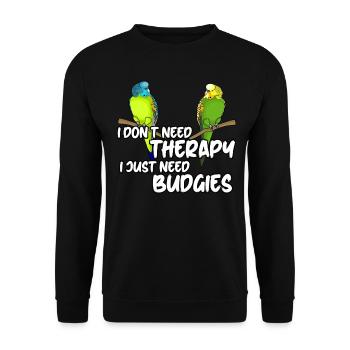 Budgerigar Thérapie Budgerigar - Sweat-shirt Unisexe - noir - Devant - Alina (178cm) & Michal (187cm)