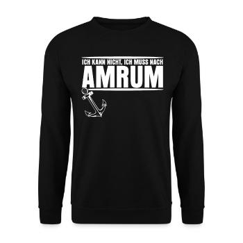 Amrum Urlaub - Unisex Pullover - Schwarz - Vorne - Alina (178cm) & Michal (187cm)