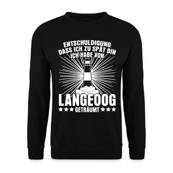 Langeoog Urlaub - Unisex Pullover - Schwarz - Vorne - Alina (178cm) & Michal (187cm)