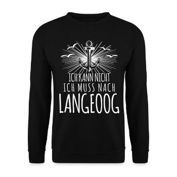 Ich muss nach Langeoog - Unisex Pullover - Schwarz - Vorne - Alina (178cm) & Michal (187cm)