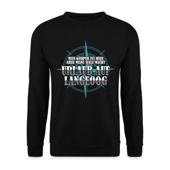 Langeoog Insel - Unisex Pullover - Schwarz - Vorne - Alina (178cm) & Michal (187cm)