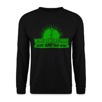 Klimawandel WIndkraft Klimaschutz - Unisex Pullover - Schwarz - Vorne - Alina (178cm) & Michal (187cm)