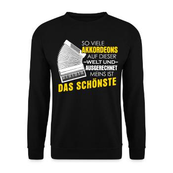 Akkordeon Akkordeonist Zieharmonika - Unisex Pullover - Schwarz - Vorne - Alina (178cm) & Michal (187cm)
