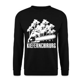 Kettensäge Kiefernchirurg Motorsäge - Unisex Pullover - Schwarz - Vorne - Alina (178cm) & Michal (187cm)