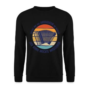 Akkordeon Harmonika Zieharmonika - Unisex Pullover - Schwarz - Vorne - Alina (178cm) & Michal (187cm)