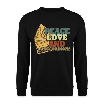 Accordion Hand Harmonica Accordionist - Unisex Sweatshirt - black - Front - Alina (178cm) & Michal (187cm)