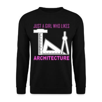 Architekt Architecute Girl Architektur - Unisex Pullover - Schwarz - Vorne - Alina (178cm) & Michal (187cm)