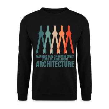 Architekt Zirkel Architecure - Unisex Pullover - Schwarz - Vorne - Alina (178cm) & Michal (187cm)