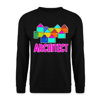Architekt Bauklötze Bauklotz Architektur - Unisex Pullover - Schwarz - Vorne - Alina (178cm) & Michal (187cm)
