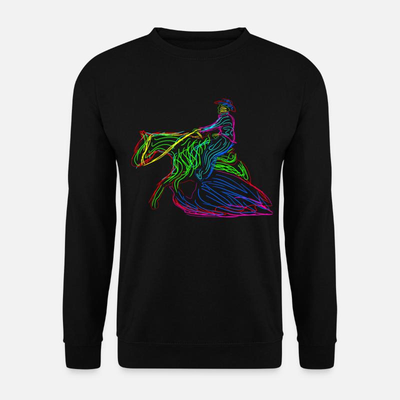 Reining Dressurreiten bunt Westernreiten - Unisex Pullover - Schwarz