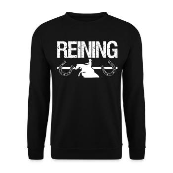 Reining Sliding Horse Westernreiten - Unisex Pullover - Schwarz - Vorne - Alina (178cm) & Michal (187cm)