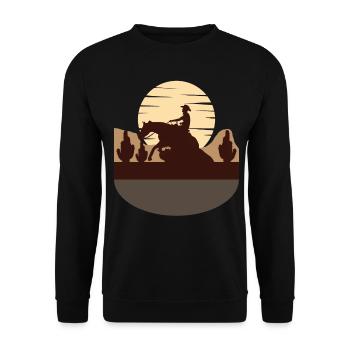 Reining Rider Équitation Western - Sweat-shirt Unisexe - noir - Devant - Alina (178cm) & Michal (187cm)