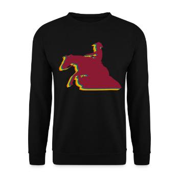 Reining Rider Horse Retro Western Riding - Sweat-shirt Unisexe - noir - Devant - Alina (178cm) & Michal (187cm)