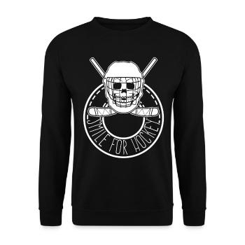 Eishockey lustig Eishockeyspieler - Unisex Pullover - Schwarz - Vorne - Alina (178cm) & Michal (187cm)