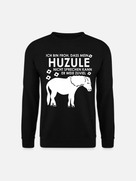 Huzule Spruch mit Pferd für Reiter - Unisex Pullover - Schwarz