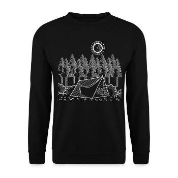 Mountain Sports Hiking Forest Moon Camping - Unisex Sweatshirt - black - Front - Alina (178cm) & Michal (187cm)