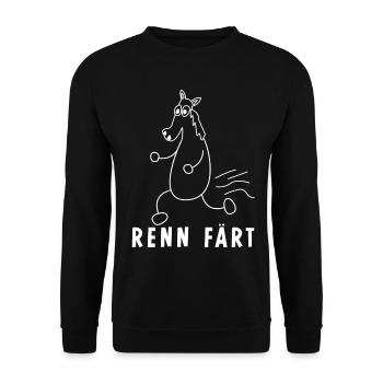 Pferd Färt Rennpferd Reiterin Reitsport - Unisex Pullover - Schwarz - Vorne - Alina (178cm) & Michal (187cm)