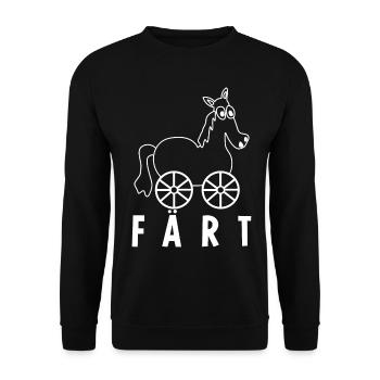 Pferd mit Rädern Färt Reiter Reitsport - Unisex Pullover - Schwarz - Vorne - Alina (178cm) & Michal (187cm)