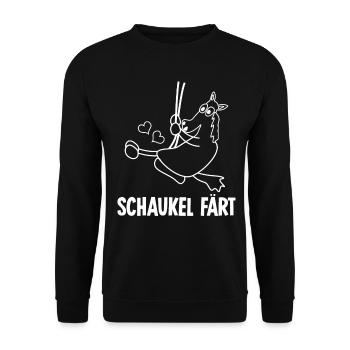 Pferd Färt Reiten Reiterin Reitsport - Unisex Pullover - Schwarz - Vorne - Alina (178cm) & Michal (187cm)