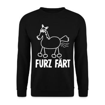 Pferd Färt Reiterin Reitsport Reiten - Unisex Pullover - Schwarz - Vorne - Alina (178cm) & Michal (187cm)