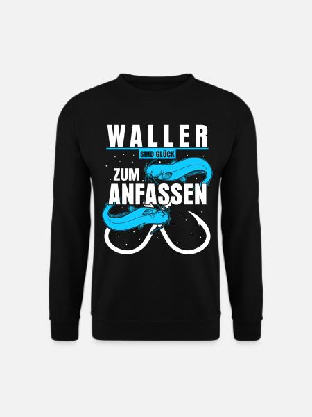 Angeln Waller Fisch Angler Fischer - Unisex Pullover - Schwarz