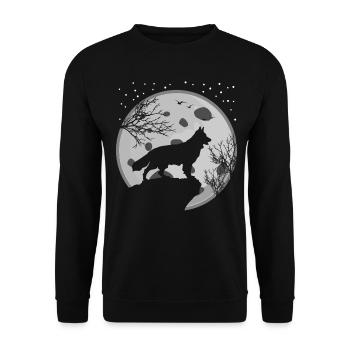 White Shepherd Moon Shepherd Dogs - Unisex Sweatshirt - black - Front - Alina (178cm) & Michal (187cm)