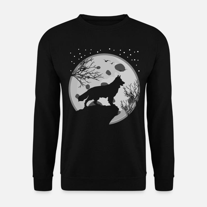 White Shepherd Moon Shepherd Dogs - Unisex Sweatshirt - black