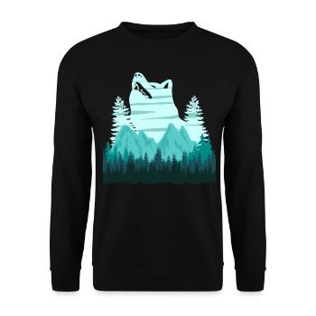 White Shepherd Mountains Shepherd Dogs - Unisex Sweatshirt - black - Front - Alina (178cm) & Michal (187cm)