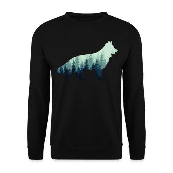 White Shepherd Forest Shepherd Dogs - Unisex Sweatshirt - black - Front - Alina (178cm) & Michal (187cm)