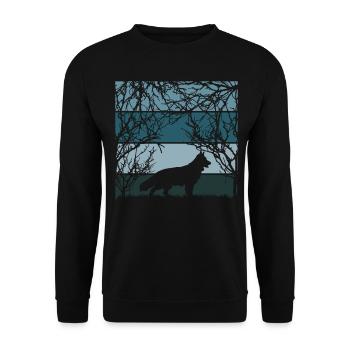 White Shepherd Nature Shepherd Dogs - Unisex Sweatshirt - black - Front - Alina (178cm) & Michal (187cm)