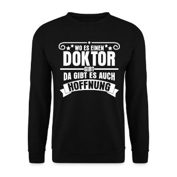 Doktortitel Doktorarbeit Promotion - Unisex Pullover - Schwarz - Vorne - Alina (178cm) & Michal (187cm)