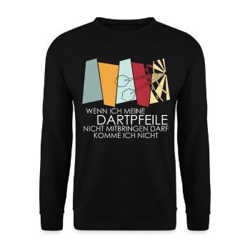 Darts Dartpfeil Dartspieler Dartscheibe - Unisex Pullover - Schwarz - Vorne - Alina (178cm) & Michal (187cm)