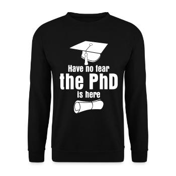 Doctorate PhD Doctoral Thesis Doctoral Hat - Unisex Sweatshirt - black - Front - Alina (178cm) & Michal (187cm)