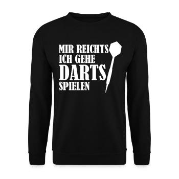 Darts Dartpfeil Dartscheibe Dartspieler - Unisex Pullover - Schwarz - Vorne - Alina (178cm) & Michal (187cm)
