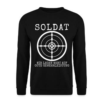 Panzergrenadier Feldjäger Witz Soldat - Unisex Pullover - Schwarz - Vorne - Alina (178cm) & Michal (187cm)