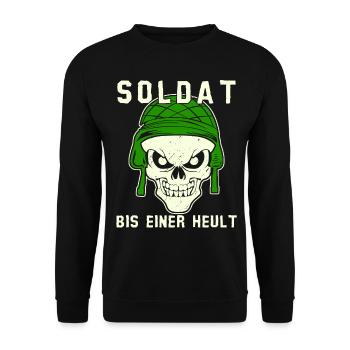 Feldjäger Soldat Panzergrenadier - Unisex Pullover - Schwarz - Vorne - Alina (178cm) & Michal (187cm)