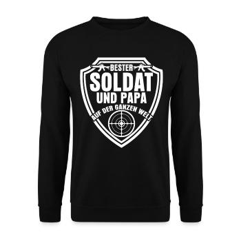 Feldjäger Papa Vater Panzergrenadier - Unisex Sweatshirt - black - Front - Alina (178cm) & Michal (187cm)