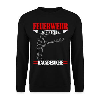 Jugendfeuerwehr Hausbesuch Feuerwehr - Unisex Pullover - Schwarz - Vorne - Alina (178cm) & Michal (187cm)