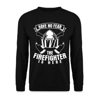Youth Fire Brigade Fire Helmet Fire Brigade - Unisex Sweatshirt - black - Front - Alina (178cm) & Michal (187cm)