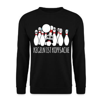 Kegeln ist Kopfsache - Unisex Pullover - Schwarz - Vorne - Alina (178cm) & Michal (187cm)