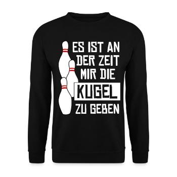 Kegeln Kugel Kegelbahn Kegelverein - Unisex Pullover - Schwarz - Vorne - Alina (178cm) & Michal (187cm)