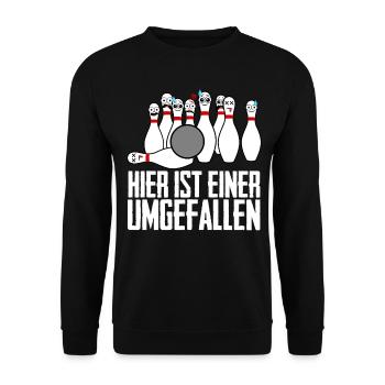 Kegeln Bowling Kegelbahn Kegelverein - Unisex Pullover - Schwarz - Vorne - Alina (178cm) & Michal (187cm)