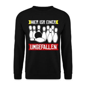 Kegeln Bowling Kegler Kegelverein - Unisex Pullover - Schwarz - Vorne - Alina (178cm) & Michal (187cm)