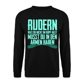 Rudern Ruderer Witz Rudersport - Unisex Pullover - Schwarz - Vorne - Alina (178cm) & Michal (187cm)