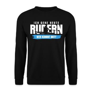 Rudern Kanu Kajak Ruderer Rudersport - Unisex Pullover - Schwarz - Vorne - Alina (178cm) & Michal (187cm)