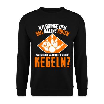 Kegeln Kegler Kegel Humor Kegelverein - Unisex Pullover - Schwarz - Vorne - Alina (178cm) & Michal (187cm)