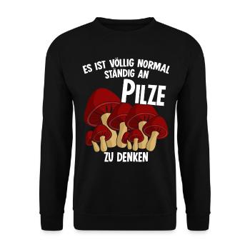 Pilzsammler Pilz Pilze Pilzsucher - Unisex Pullover - Schwarz - Vorne - Alina (178cm) & Michal (187cm)