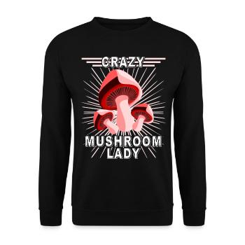 Pilzsammler Mushroom Lady Pilzsucher - Unisex Pullover - Schwarz - Vorne - Alina (178cm) & Michal (187cm)