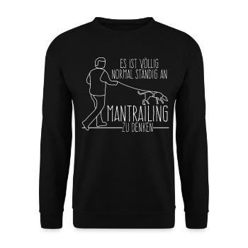 Mantrailing Suchhund Witz Mantrailer - Unisex Pullover - Schwarz - Vorne - Alina (178cm) & Michal (187cm)